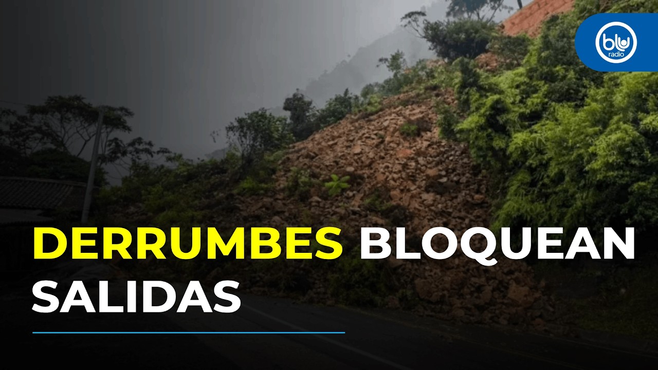Vías bloqueadas por derrumbes afectan salida de Medellín al sur del país