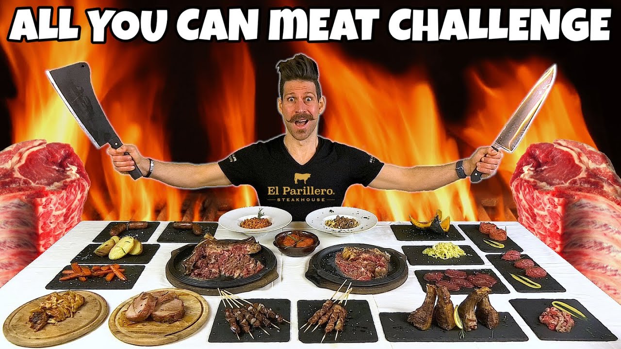 ALL YOU CAN EAT CARNE CHALLENGE - (Meat Gourmet) - MAN VS FOOD