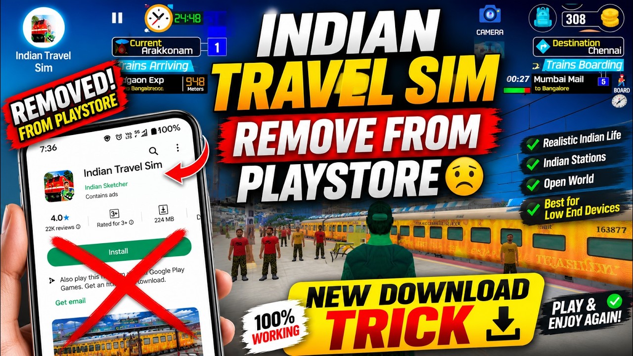 Indian Travel Sim Removed From Play Store 😢 | New Download Trick (100% Working) | 2026