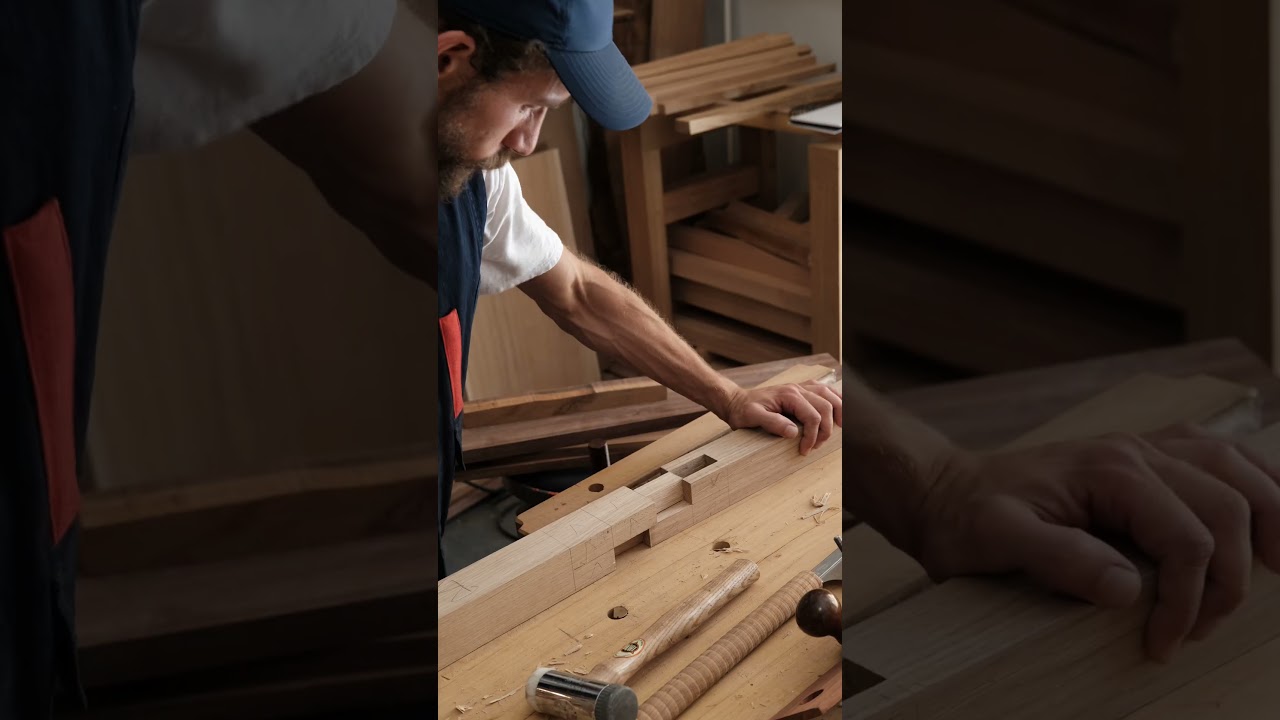 Scarf joint assembly #joinery #woodworking #woodwork #wood #workshop #workbench