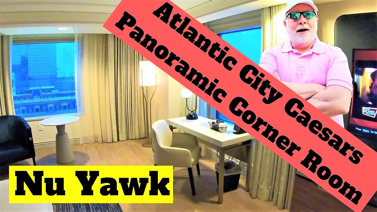 🟡 Atlantic City | Caesars Hotel & Casino Renovated Centurion Tower Panoramic View Corner Room Tour!