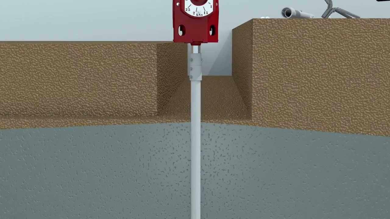 Animation of 60R Screwpile + concrete ring beam foundation installation