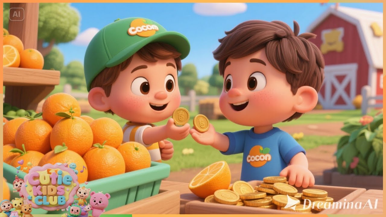 🍊 Farm Orange Song 🍊 | Build & Play Fruit Shop 👧👦🎵