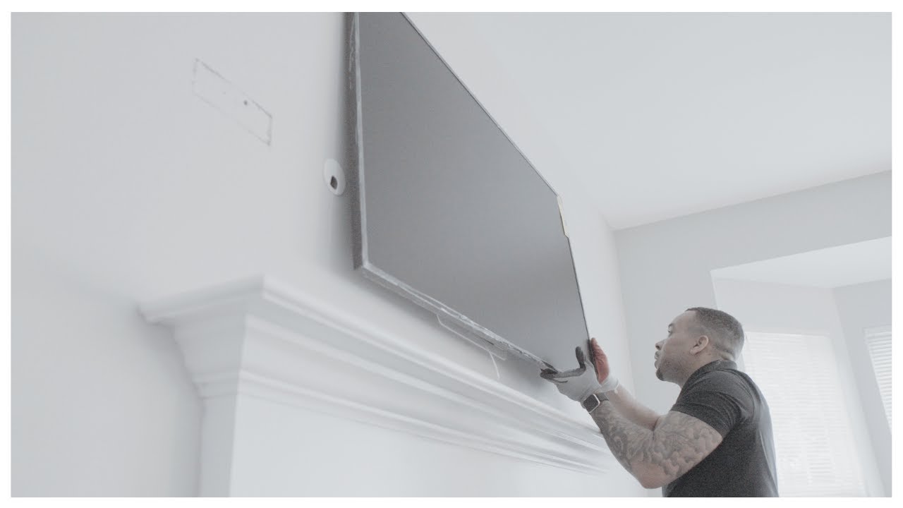 How to Install THE SAMSUNG FRAME TV with IN-WALL BOX || Above Fireplace || NO WIRES! || (DIY)