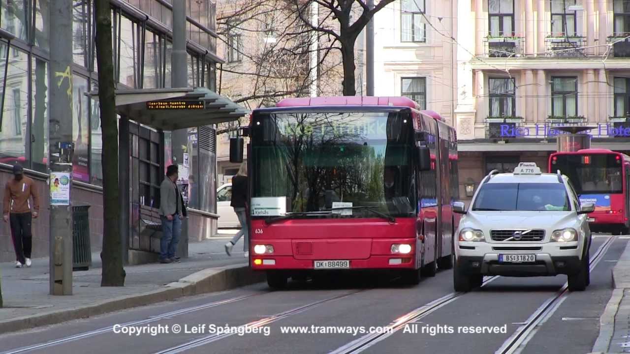 Oslo Buses in the central parts of Oslo, Norway