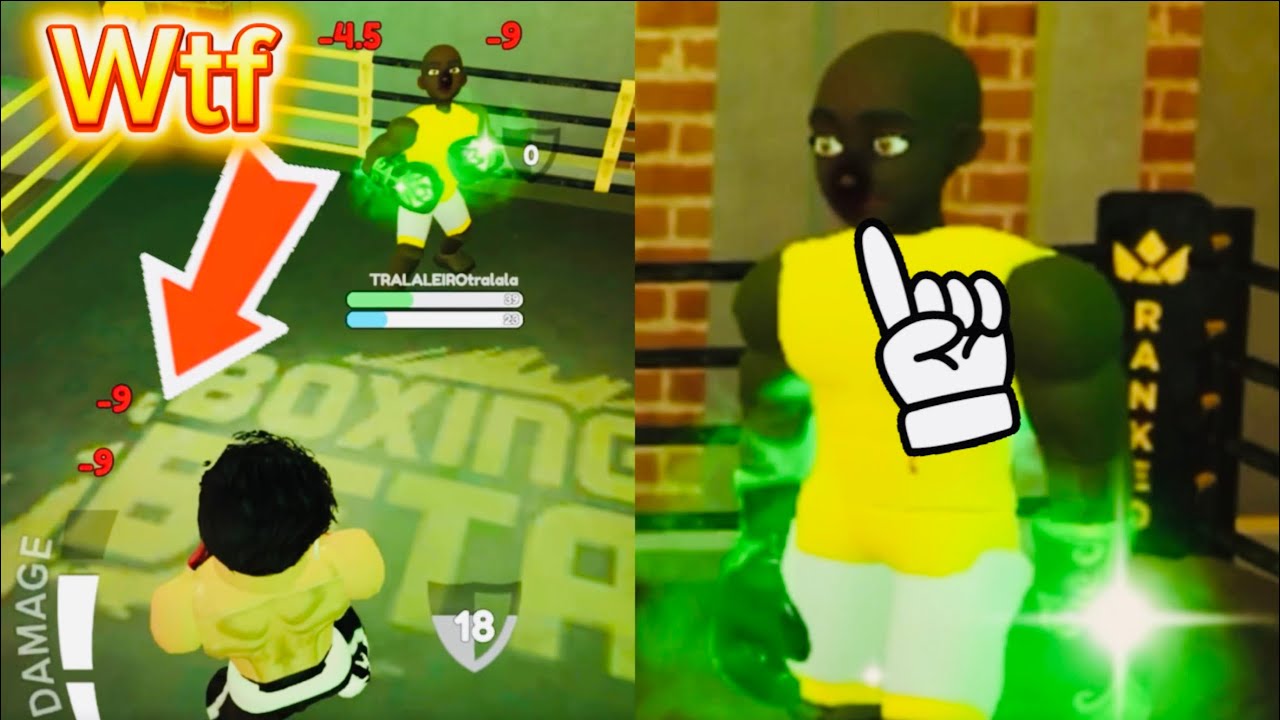 Sparring a hacker with high damage bar in Roblox boxing beta