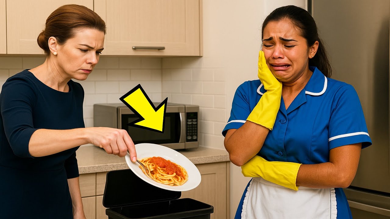 LA ESPOSA DE UN MILLONARIO TIRÓ EL ALMUERZO DE SU CRIADA A LA BASURA... PERO CUANDO SU MARIDO VIO...