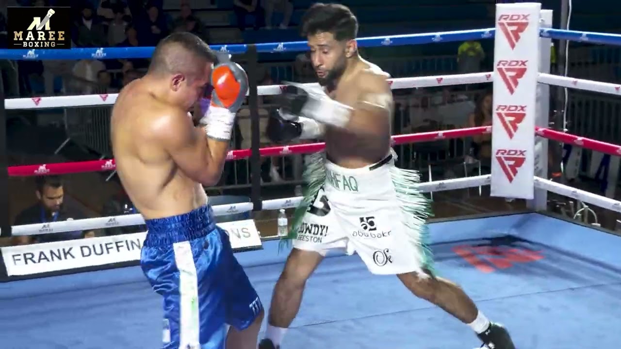 Qais Ashfaq vs Jayro Duran on Maree Boxing show at Oldham leisure Centre 8 June 2024