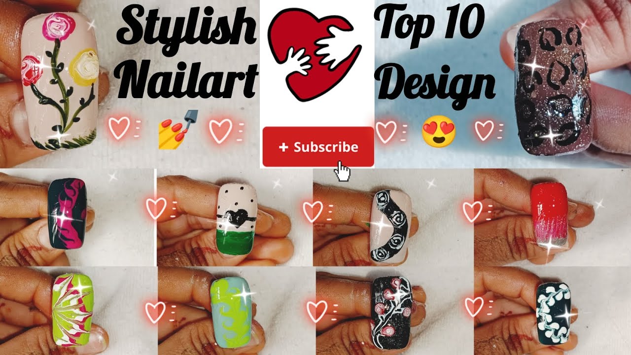Stylish Nail Art Top 10 Design | Beautiful & Easy Nail Art Ideas