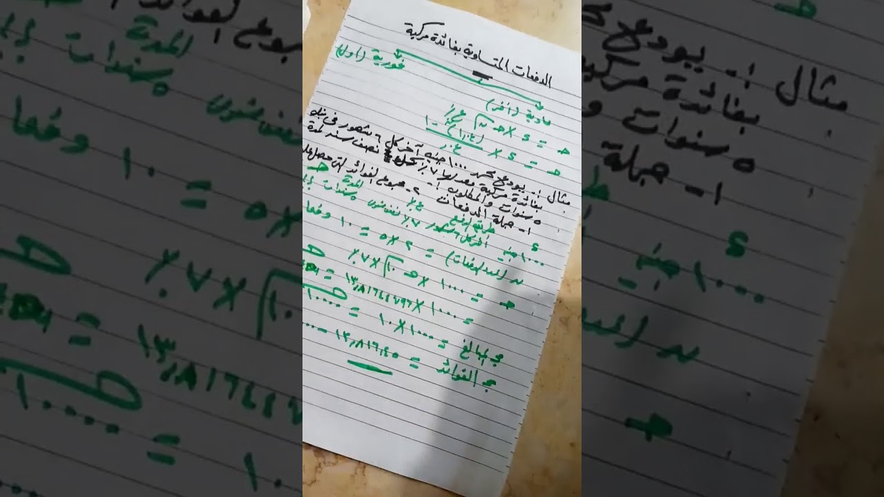 الدفعات المتساوية بفائدة مركبة