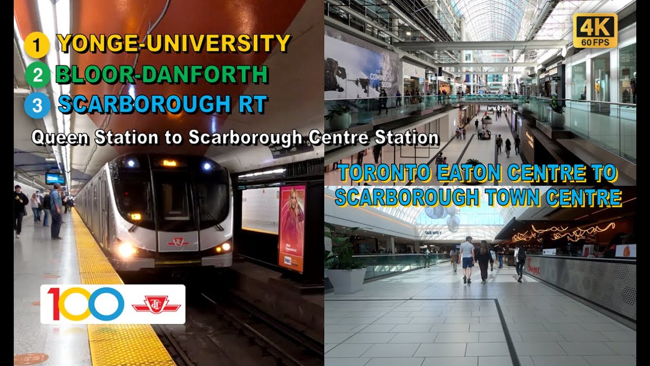 TTC POV Walk: Queen Station to Scarborough Centre Station (Toronto Eaton Centre to STC)【4K 60FPS】