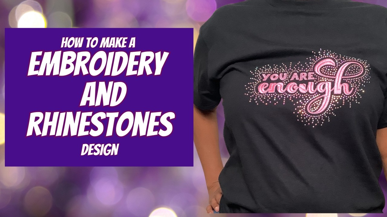 HOW TO MAKE AN EMBROIDERY AND RHINESTONES DESIGN