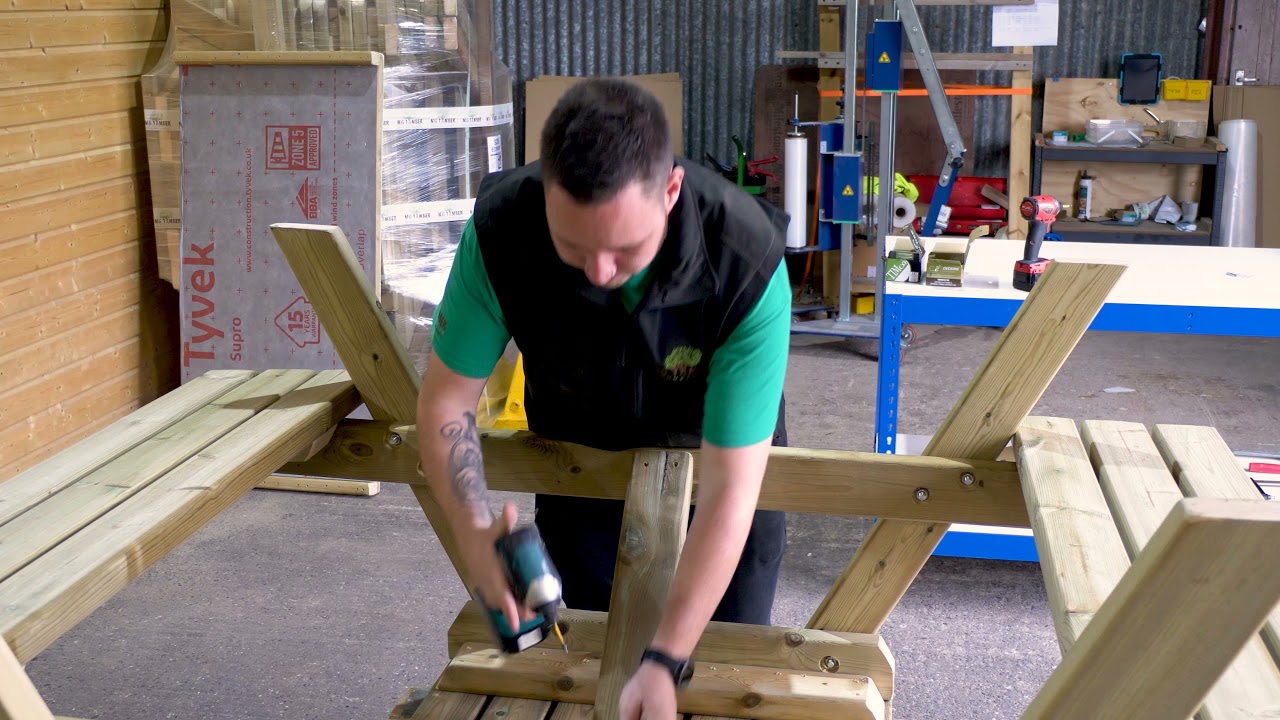 A-Frame Picnic Table Assembly Demonstration 2021