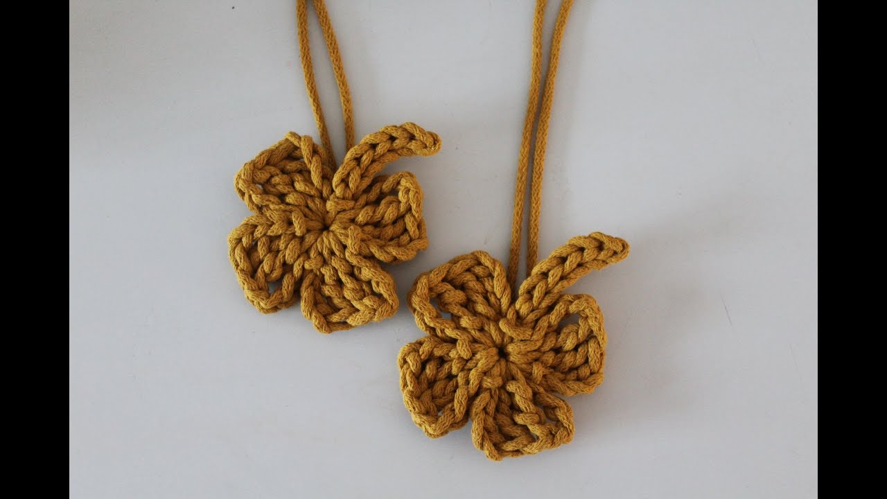 Czterolistna koniczynka na szydełku. Crochet four-leaf clover