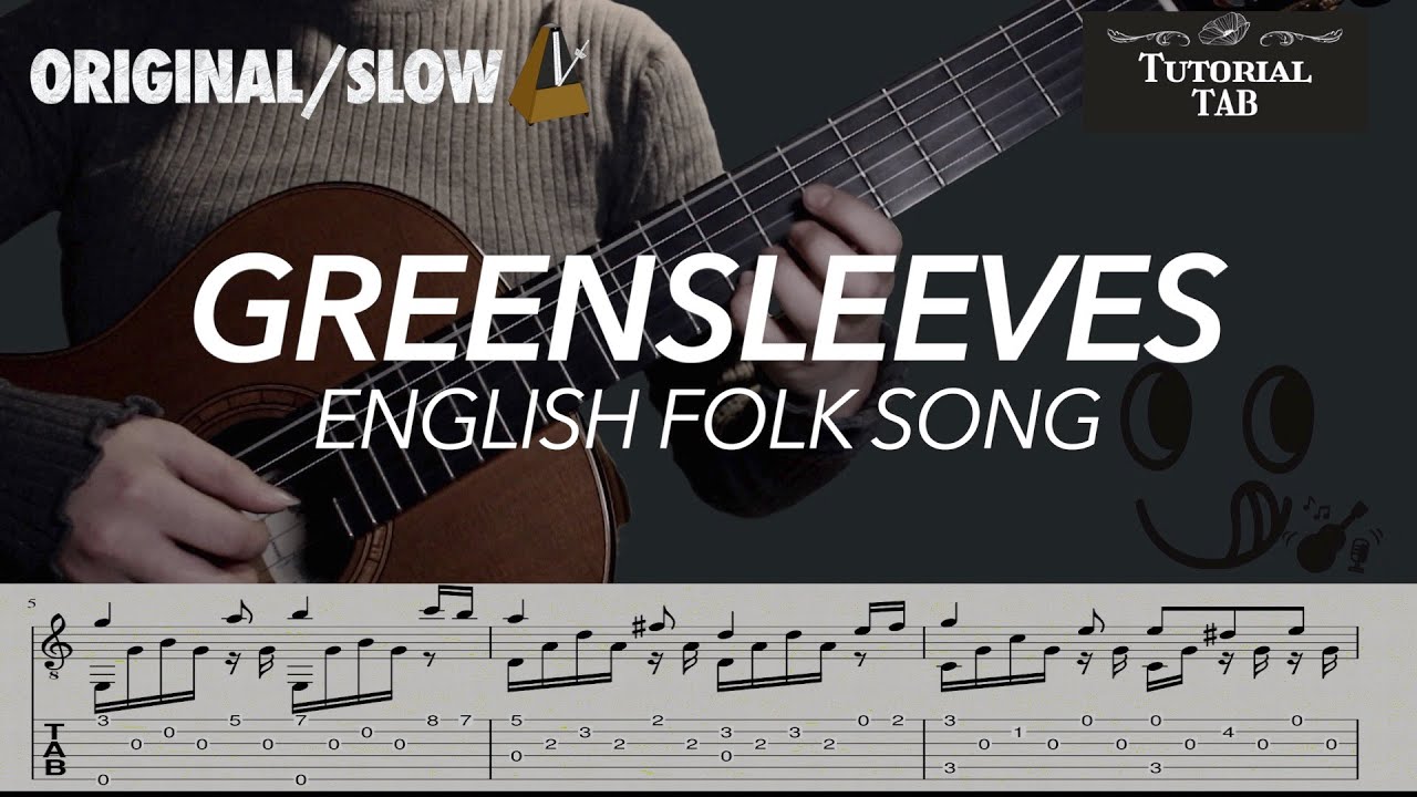 Green Sleeves - English Folksong (Fingerstyle Tutorial with TAB)