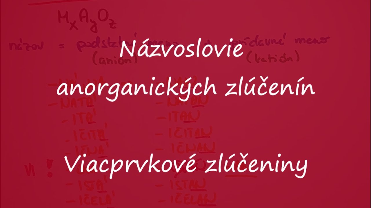 Názvoslovie viacprvkových zlúčenín