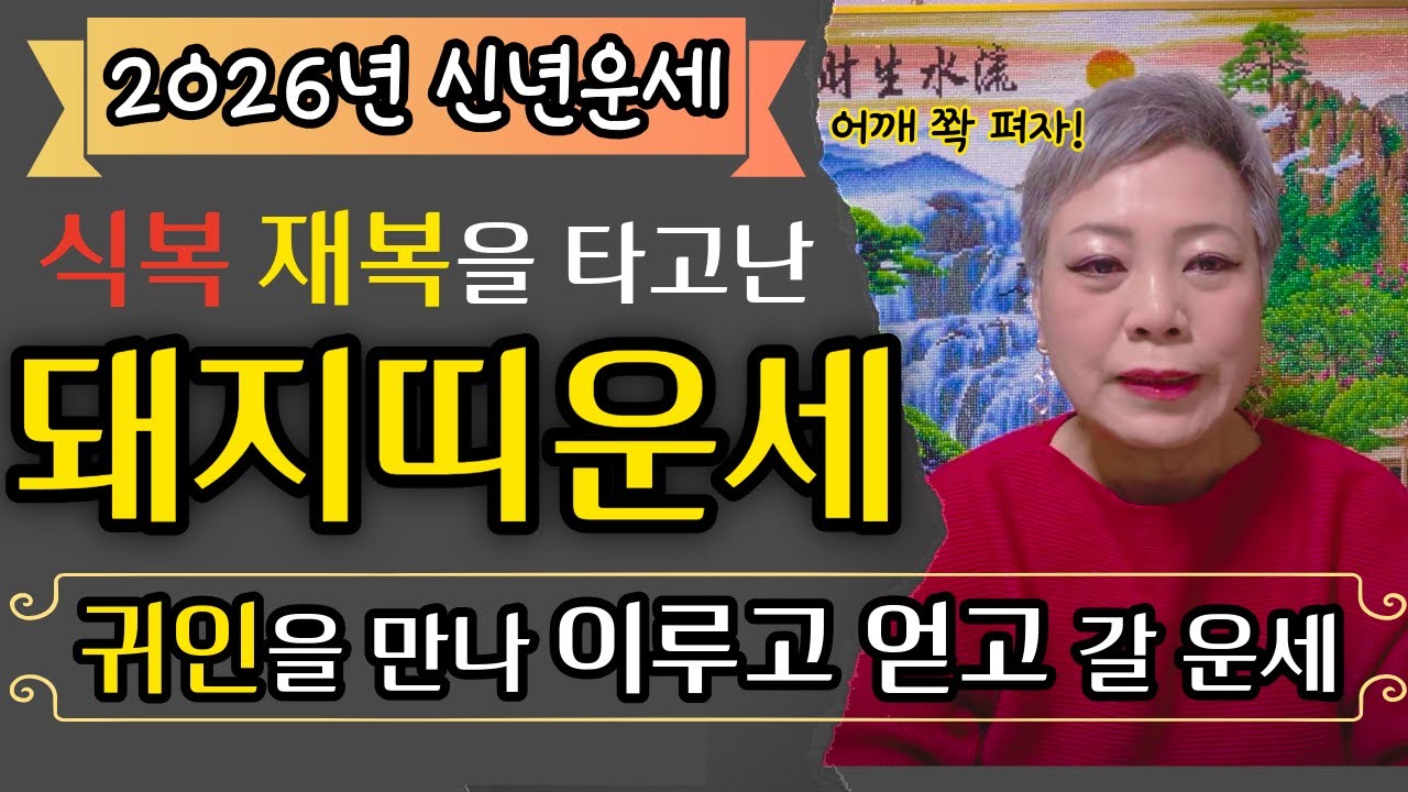 ✨2026년 병오년 대박나는 돼지띠운세✨내가 무엇을 해도 막힘없이 움직일 수 있는 2026년! 47년생 59년생 71년생 83년생 95년생 돼지띠 운세#용한점집 장안동 방울보살