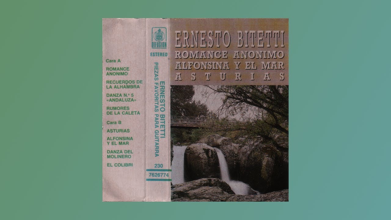 Ernesto Bitetti, piezas favoritas para guitarra, 1989, cassette completo