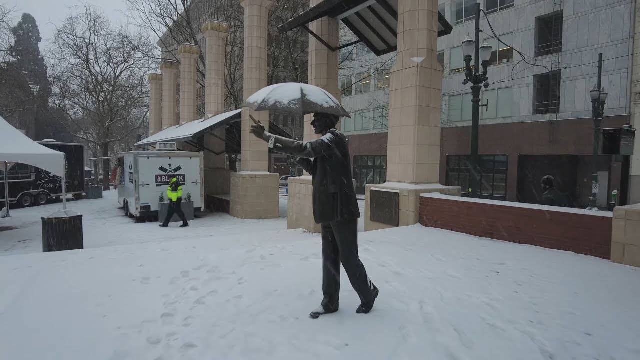 Downtown Portland Snow Day Walk (February 2025)