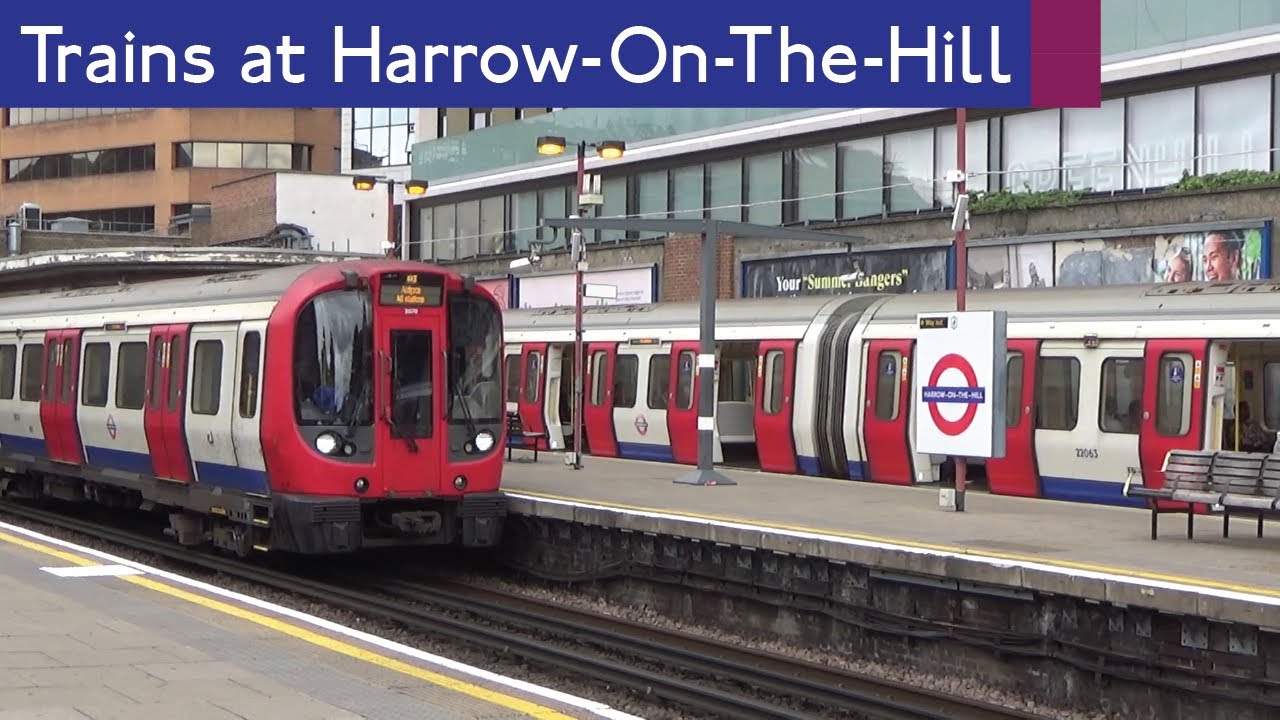 London Underground Metropolitan line trains at Harrow-On-The-Hill