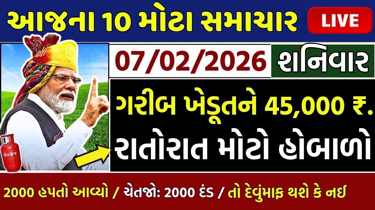 આજના તાજા સમાચાર/ લોનમાફ, બજેટ: શું સસ્તું,ખેડૂતો: 9000 સહાય, 2000 હપ્તો,ગેસ, રેશન / khedut samachar