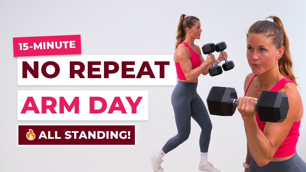 15-Minute Dumbbell Arm Workout | No Repeat, All Standing