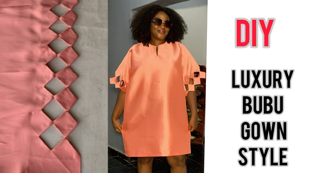 Short Kaftan Bubu Gown Tutorial: How to cut Short Bubu Gown Style with stylish sleeve design