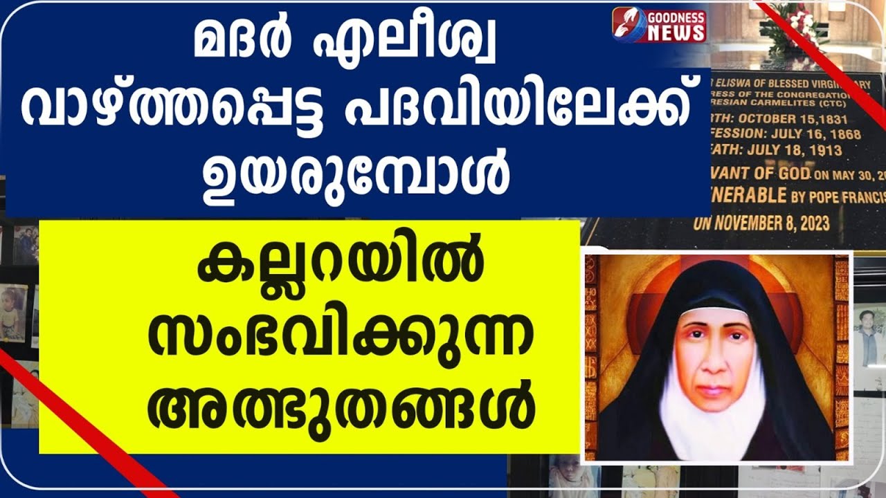 മദർ എലീശ്വ വാഴ്ത്തപ്പെട്ട പദവിയിലേക്ക് ഉയരുമ്പോൾ  | BLESSED MOTHER ELISWA|GOODNESS NEWS