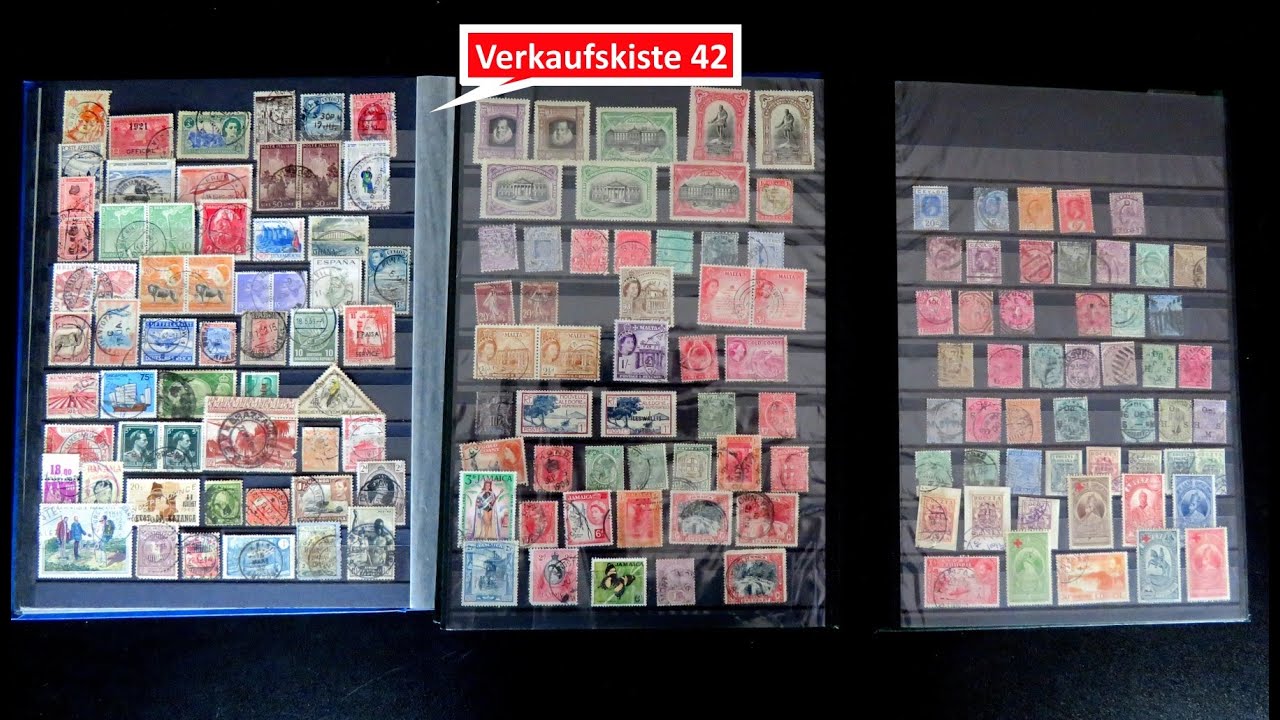 Briefmarken-Verkaufsfilm: Schatzsuche und Verkauf in Kiste 42 mit Briefmarken und Briefen