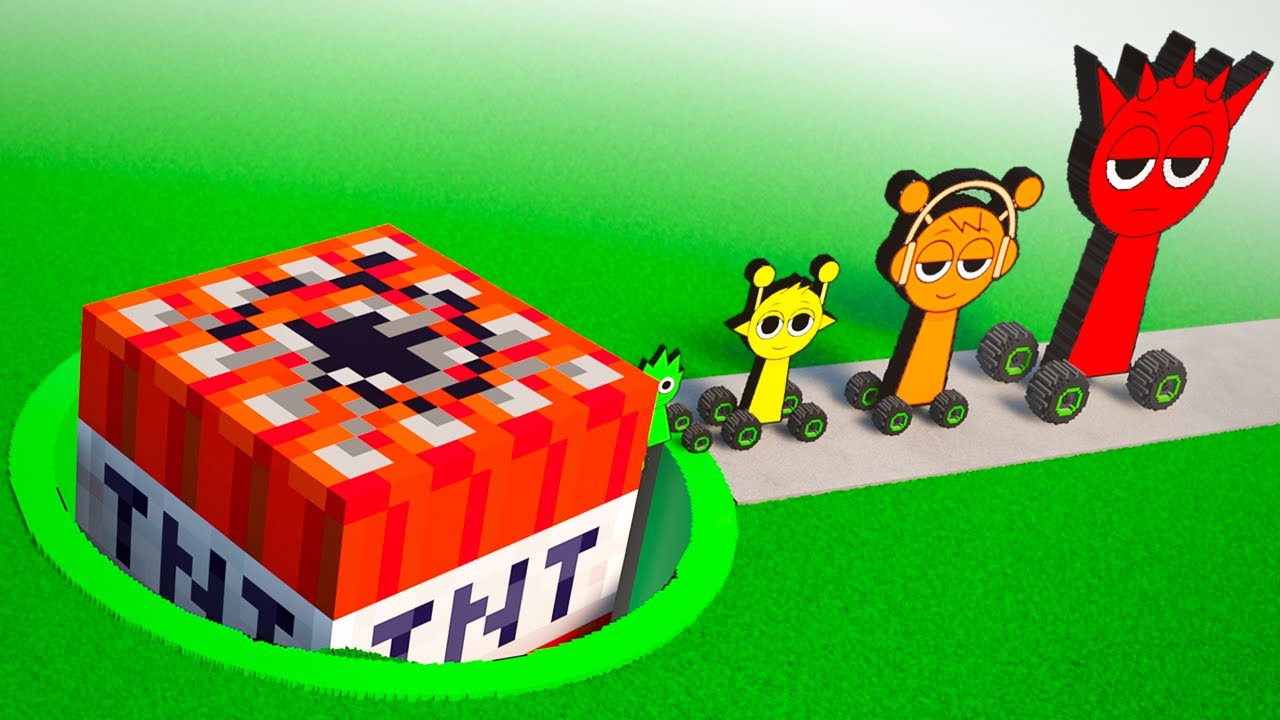Big & Small SPRUNKI CARS VS Giant TNT VS Obstacle Course | TEARDOWN