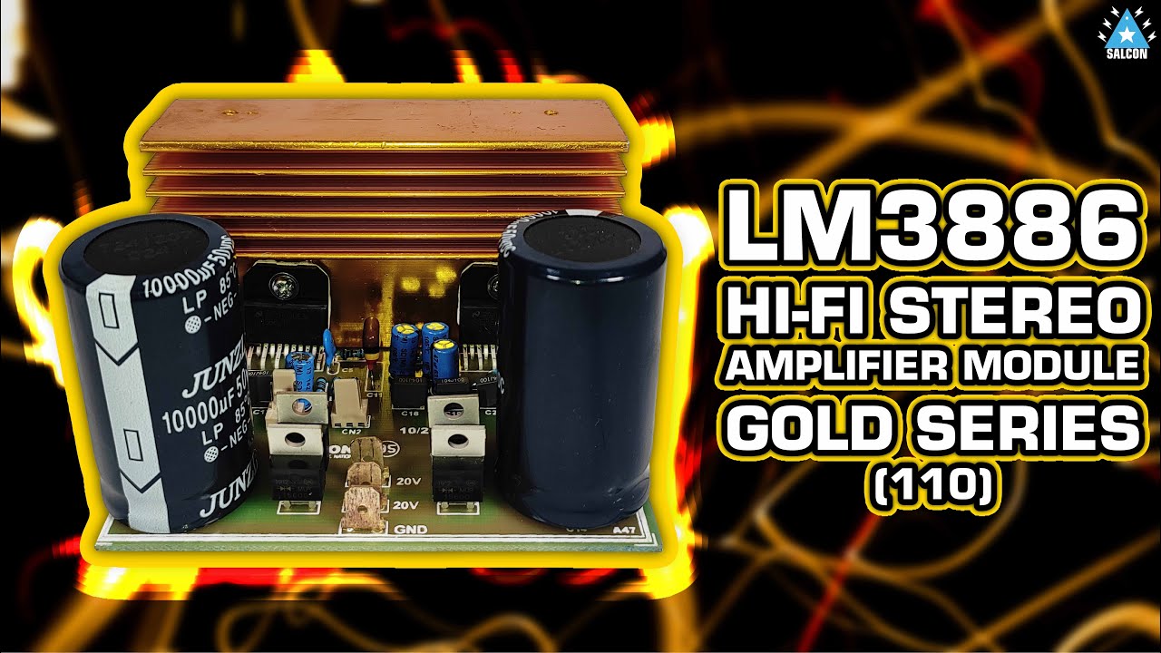 LM3886 Hi-Fi Stereo Amplifier Module Gold Series (110)