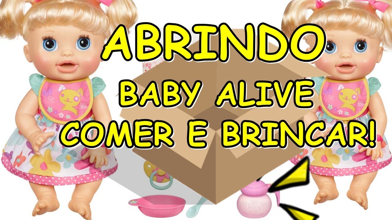 Abrindo boneca Baby Alive Comer e Brincar- Brincando com a Pi