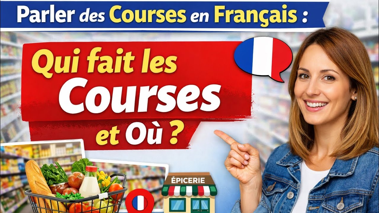 🇫🇷 Parler des courses en français : qui fait les courses et où.  #easyfrench #frenchvocabulary