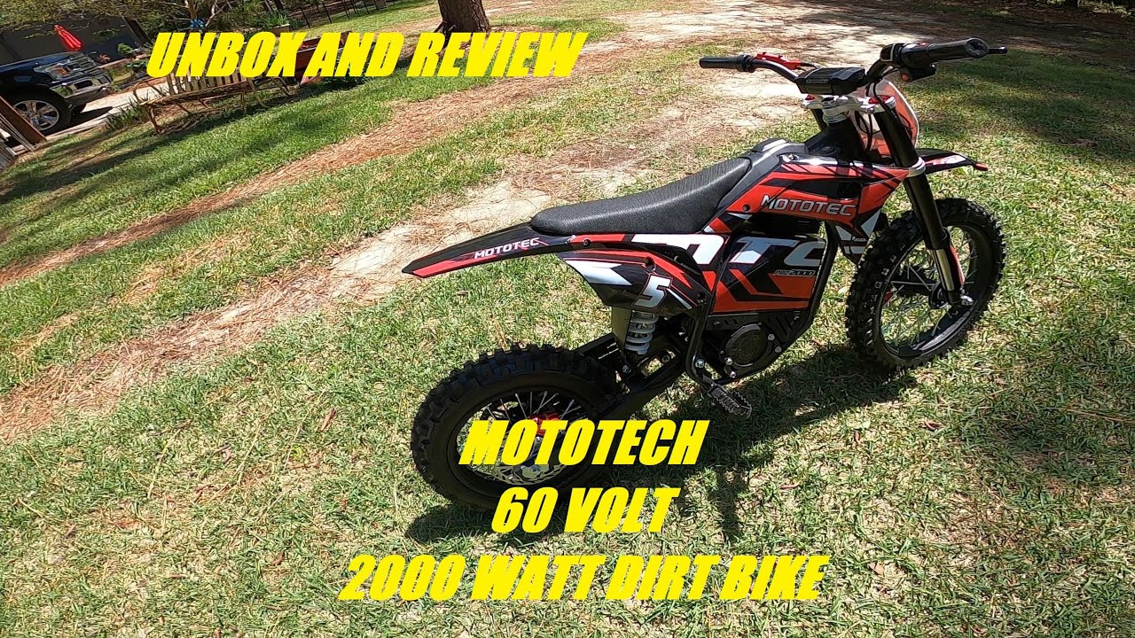 MOTOTECH 60 VOLT 2000 WATT DIRT BIKE UNBOXING AND REVIEW