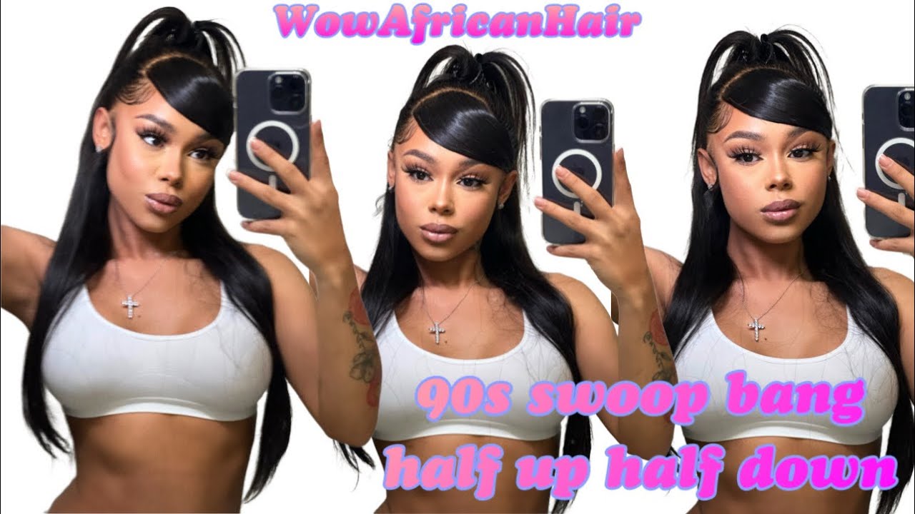 Swoop Bang 💫 90-е: полу-пучок с шипами + колготки в стиле колготок от WowAfrican Hair