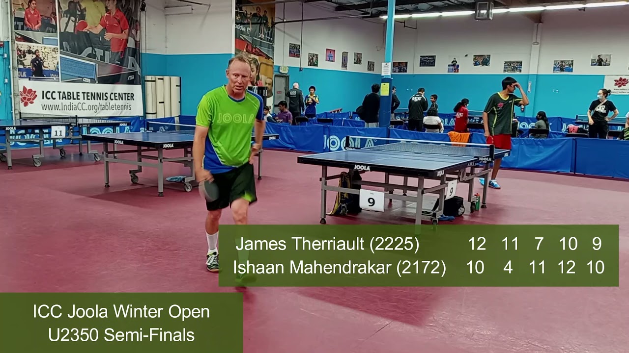 James Therriault (2225) vs Ishaan Mahendrakar (2172) at ICC Joola Winter Open on 11-14-2021