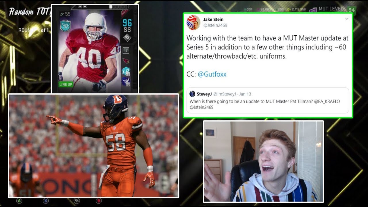 SERIES 5 THROWBACK ALTERNATE UNIFORMS & PAT TILLMAN MUT MASTER UPGRADE COMING SOON! MUT 20