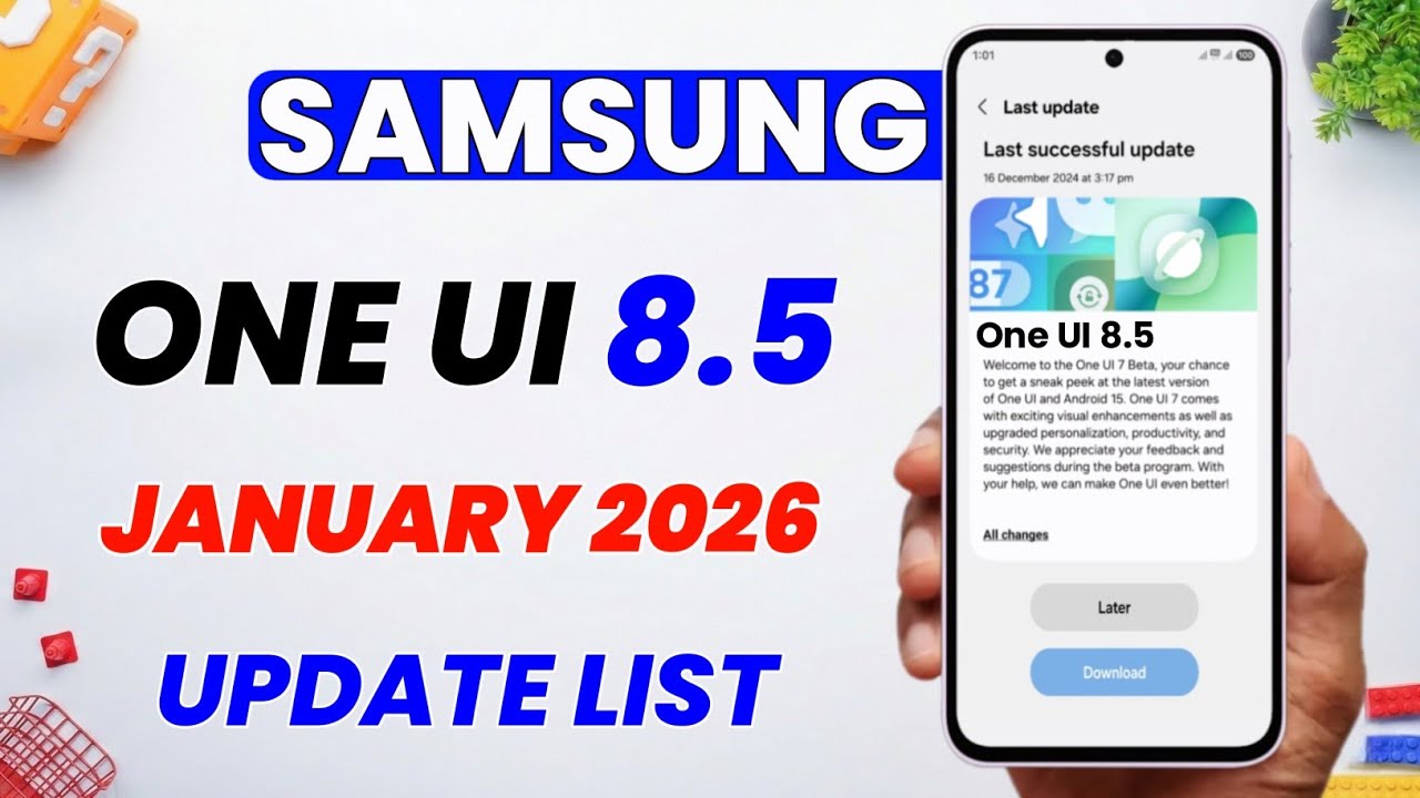 Samsung One UI 8.5 Android 16 : Update List January 2026 | S24 S23 S24FE A56 A55 A36 A35 A34 A16 M35