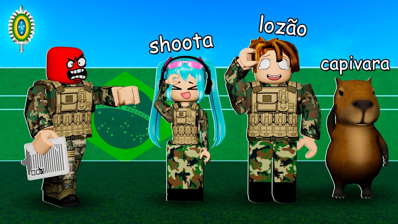 3 idiotas no alistamento do ex&eacute;rcito brasileiro do Roblox KKKKKKKKKK