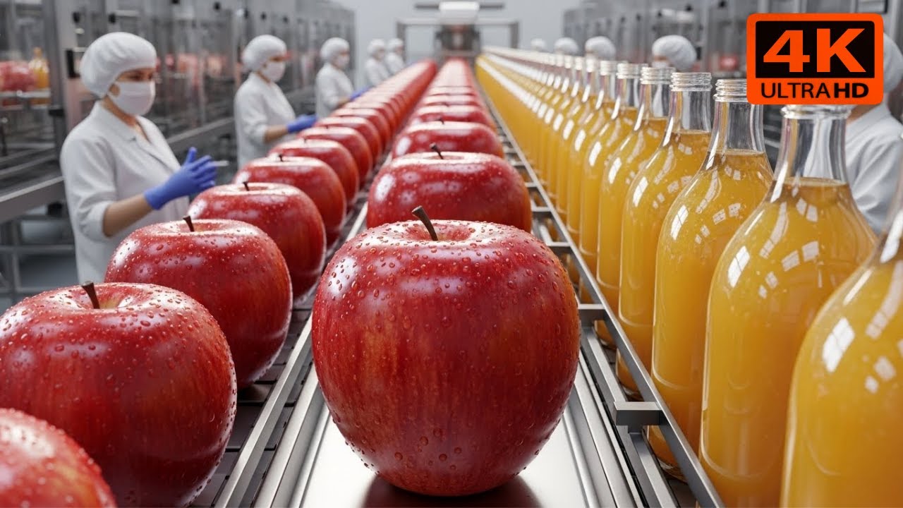 Inside A Modern Apple Juice Factory | Full Production Process