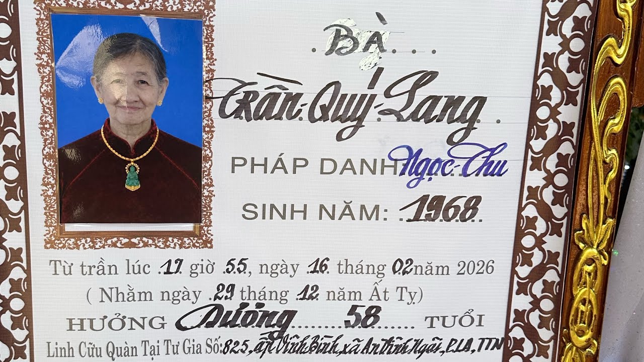 Lễ Tang Bà Trần Quý Lang 58T(ngọc thu)(Cty Mai Táng Tân An)