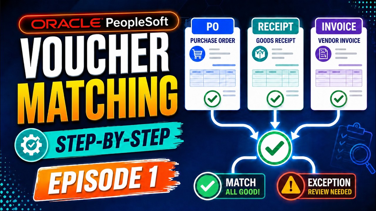 PeopleSoft: Сопоставление ваучеров | Двух-, трех- и четырехстороннее сопоставление | Эпизод 1