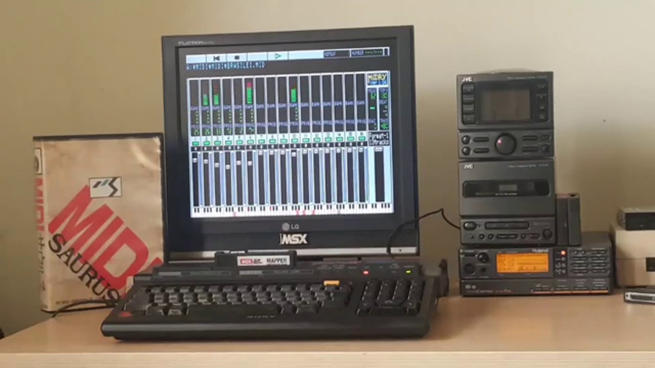 MSX , Um pouco de Player Midry  com Interface  Bit^2 Midi Saurus