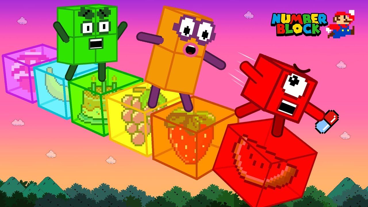 Numbers LEGO crossing FRUIT BERRIES bridge in Super Mario bros Maze Mayhem | GM Stories