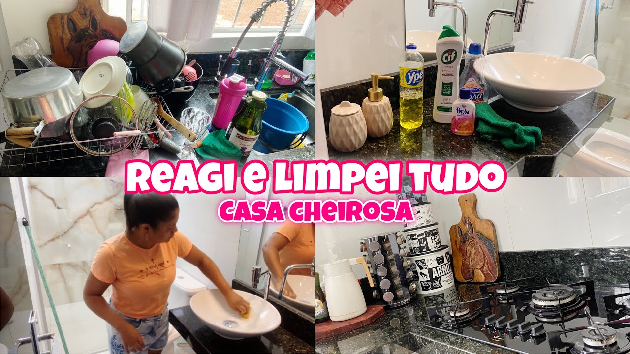 REAGI E LIMPEI TUDO/ FAXINA NO BANHEIRO/ CASA LIMPA E CHEIROSA
