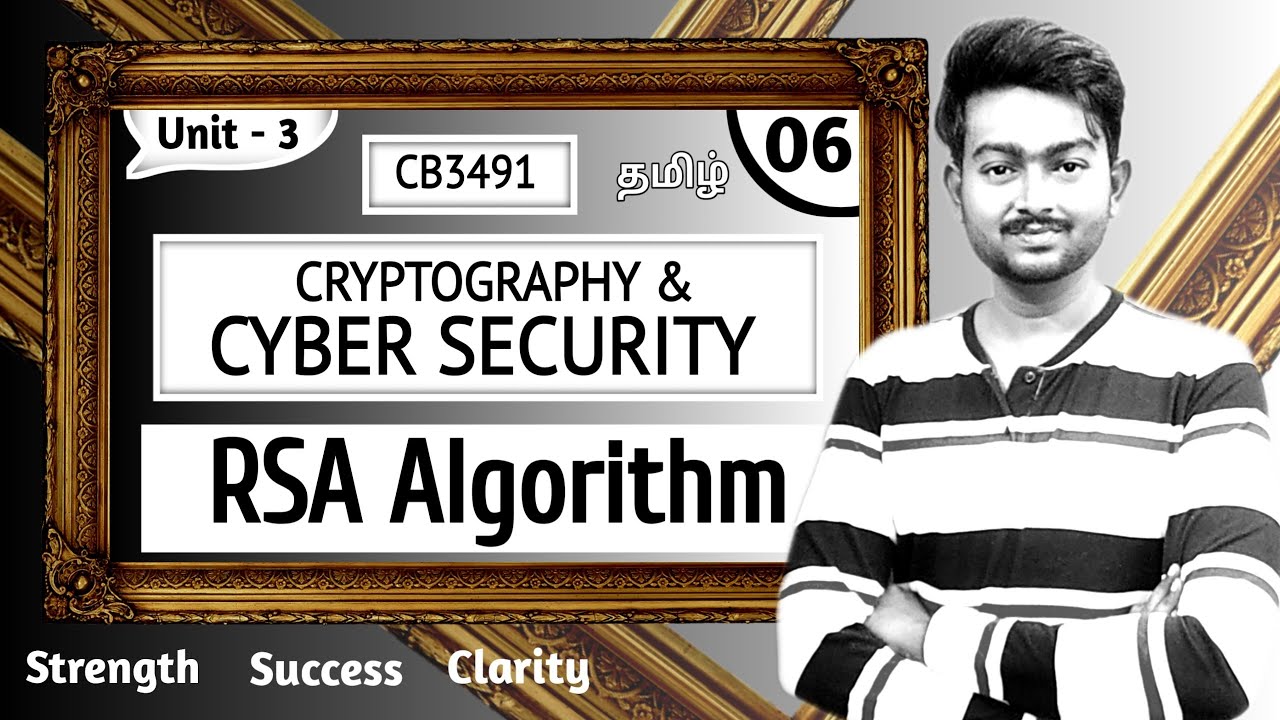 RSA Algorithm in Tamil | Cryptography and Cyber Security in Tamil | CB3491 Lectures in Tamil Unit 4