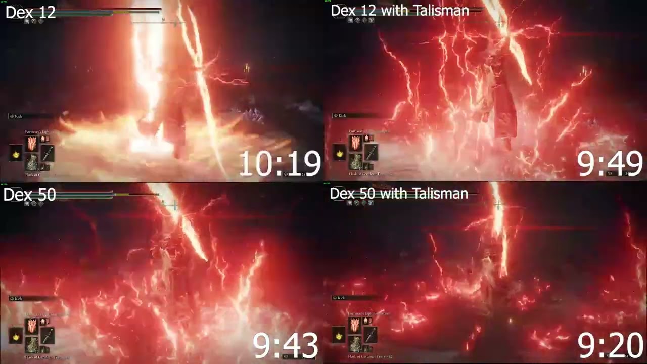 Elden Ring Dragon Lightning Spell Casting Speed Test with Time Stamps