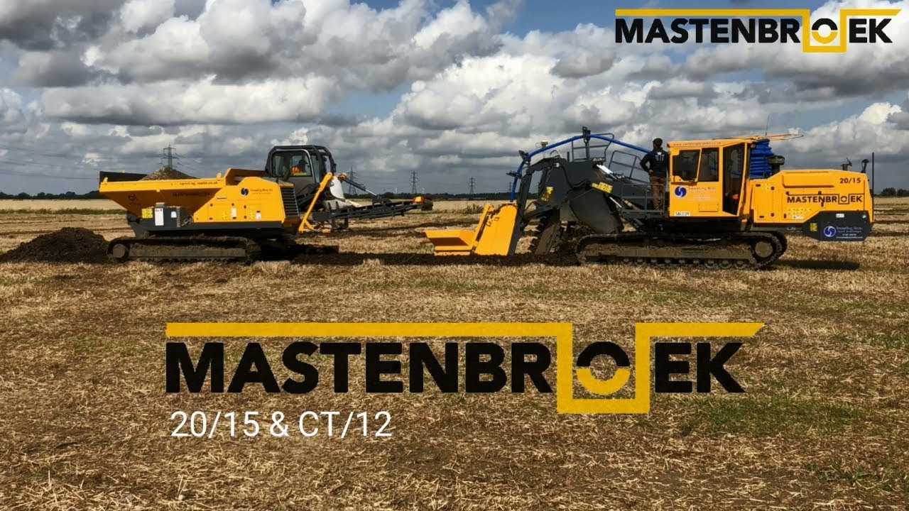 Mastenbroek 20/15 Drainage Trencher Working With Mastenbroek CT/12 Gravel Trailer