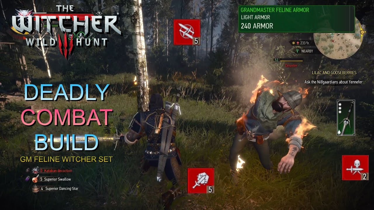 WITCHER 3 DEADLY COMBAT BUILD - GRANDMASTER  FELINE BUILD (NEXT GEN)