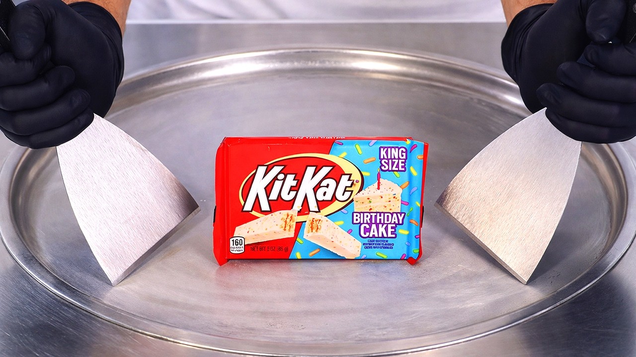 KitKat Birthday Cake - Ice Cream Rolls | Satisfying Visual ASMR